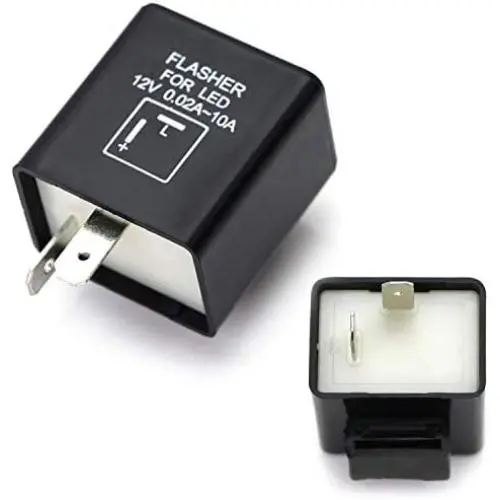 iJDMTOY (1) 2-Pin CF12 Electronic LED Flasher Relay Fix Compatible With Motorcycle or Scooter Install LED Turn Signal Bulbs Hyper Flash Issues