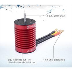 Surpass Hobby KK Series F540 4370KV Waterproof Brushless Motor Shaft 3.175mm with 45A Brushless ESC and Program Card Combo for 1/10 RC Car