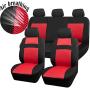 CAR PASS Rainbow Universal Fit 3D Air Mesh Car Seat Cover with 5mm Composite Sponge Inside,Airbag Compatible (Black Red)