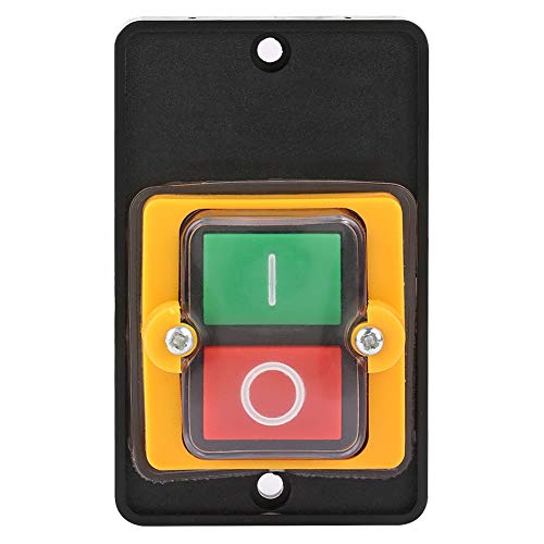 AC 220V/380V 10A Motor Controller ON/Off Push Button Switch NO NC Design Waterproof Pushbutton Switch for Mechanical Equipment Textile Machinery KAO-5M(No Case)