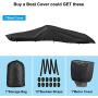 Mrrihand Trailerable Boat Cover Waterproof with Motor Cover, Heavy Duty UV Resistant Marine Grade Polyester, Fits V-Hull, TRI-Hull, Runabout Boat (Length: 17-19‘, Beam Width: up to 96
