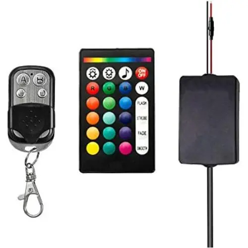 HYBKLER Dual Remote RGB Music Controller kit for Motorcycle led Accent Strip Light kit