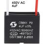 uxcell Ceiling Fan Capacitor CBB61 4uF 450V AC 2 Wires Metallized Polypropylene Film Capacitor 38x31x20mm for Electric Fan Pump Motor Generator 3Pcs