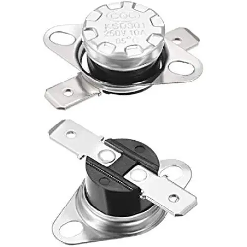 uxcell KSD301 Thermostat 85°C/185°F 10A Normally Open N.O Adjust Snap Disc Temperature Switch 2pcs