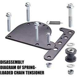 CNCMOTOK Spring Loaded Chain Tensioner fit for 49cc 66cc 80cc Engine Motorized Bike 2 Stroke Engine (Black)