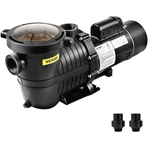 VEVOR 2.0HP Inground /Above Ground Pool Pump, 5520 GPH Max Flow, 230 V, 1500 W Dual Speed Energy Saving Swimming Pool Motor for in/above Ground Pool w/ Strainer Basket, Certificate of ETL for Security