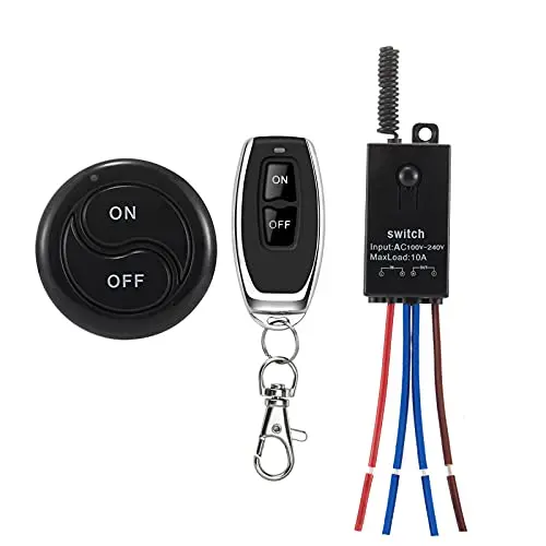 dstfuy Remote Control Light Switch,110V/120V/240V /10A Relay No Wiring,Mini Remote Switch for Lights,328FT Long Range for Household Appliances,Ceiling Lights, Water Pump, Electrical Equipment.