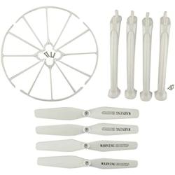 Upgraded Spare Parts for Syma X5H X5HC X5HW RC Quadcopter Toy Motors Main Blade Propellers Propeller Protectors Blades Frame Landing Skid Included Mounting Screws Set (White)