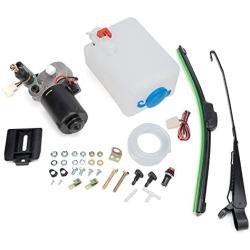 MiKaFex 12V Electric Motor UTV Windshield Wiper Kit with Windshield Washer Pump Kit with Washer Pump Kit for Polaris Ranger RZR 800/900/1000, General 1000,Can Am Commander, Honda Pioneer, Kawasaki