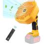 Portable Table Fan, Dewalt 20V Battery Operated Fan with LED Light, Quiet Small Personal Fan 3 Speed Strong Airflow, Adjustable Tilt Remote Control Rechargeable Fan for Tent, Bedroom, Office, Jobsite