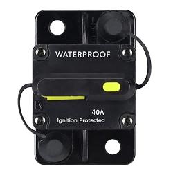 40 Amp Circuit Breaker,with Manual Reset,12V-48V DC, for Car Marine Trolling Motors Boat ATV Manual Power Protect and Automotive Marine Boat Audio System Protection