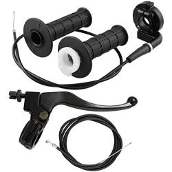 Throttle Handle,Right Brake Lever and Handle,Brake Cable and Throttle Cable, for XR80 XR100 CRF70 CRF80 CRF100 Pit Dirt Motor Bike,Baja Mini Bike,Mb165 Mb200 196cc 200cc 5.5hp 6.5hp Doodlebug Bike