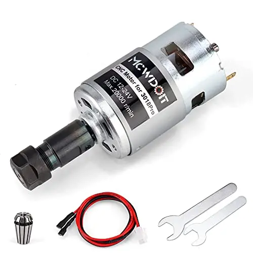 Upgraded Mcwdoit 775 Spindle Motor - 20000RPM, DC 12-24V, Electrical DC Motor for 3018/3018Pro/ 3018Pro-M CNC Router Machine, with 3.175mm ER11 Collet