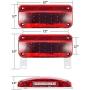 Partsam Led RV Camper Tail Light Kit, 14xAmber/Red 2x4 Oblong Led Marker Lights 6 Diodes + Red Surface Mount Lights Stop/Turn/Tail with License Light for RV Trailer Camper, 5th Wheel Motorhome