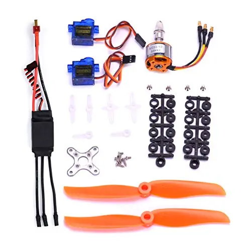 Moteur Brushless FPVKing RC 2212 2200KV + Servos SG90 9G Micro + ESC 30A 1/30A + Hélice 6035 pour Avions à Voile RC Moteur Brushless FPVKing RC 2212 2200KV + Servos SG90 9G Micro + ESC 30A 1/30A + Hélice 6035 pour Avions à Voile RC