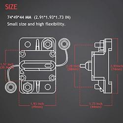 Hamolar 3 Pack 100 Amp Circuit Breaker Manual Reset Car Marine Trolling Motors Boat ATV Manual Power Protect for Audio System Fuse 12V-48VDC
