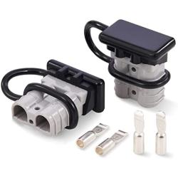 Orion Motor Tech Wire Connector 2 Pack, 50A Wire Harness Plug Kit for 6 to 12 Gauge Cables, 12V to 36V Battery Quick Connect Disconnect Set for Car Bike ATV Winches Lifts Motors More, Set of 2, Gray