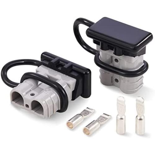 Orion Motor Tech Wire Connector 2 Pack, 50A Wire Harness Plug Kit for 6 to 12 Gauge Cables, 12V to 36V Battery Quick Connect Disconnect Set for Car Bike ATV Winches Lifts Motors More, Set of 2, Gray