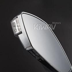 KiWAV Magazi Fist Chrome Motorcycle Mirrors with Oi Flash Controller 16 Flash Mode compatible for BMW