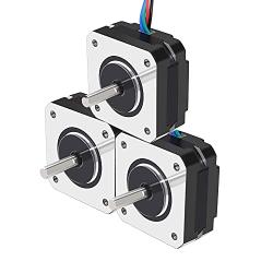 STEPPERONLINE 3 PCS Nema 17 Stepper Motor Bipolar 1.8deg 16Ncm (22.6oz.in) 1A 42x42x20mm 4 Wires for Exturder 3D Printer CNC DIY