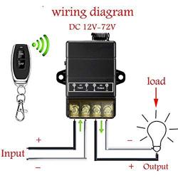 VONVOFF Wireless Remote Switch with 328ft Long Range DC12V/24v/48v/72V Switch for Anti-Theft Alarms,Security Systems Roller Lind Door,Motor Cycles etc (Black)