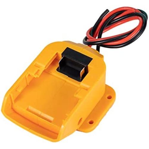 Battery Adapter for Dewalt 20V Battery 18V Dock Power Connector 14 Gauge Robotics Good Power Convertor for DIY Ride On Truck, RC Toys and Work Lights Replacement for DCB205 DCB205-2 DCB204