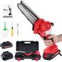 Mini Chainsaw Cordless 6 Inch, Electric Chainsaw Kit Battery Powered with Brushless Motor, Auto Add Oil, One-Hand Use Portable Chain saw, Handheld Small Chainsaw for Tree Trimming Wood Cutting