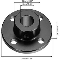 uxcell 8mm Inner Dia H13xD10 Rigid Flange Coupling Motor Guide Shaft Coupler Motor Connector for DIY Parts Black 2pcs