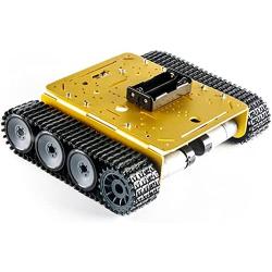 Professional TP200 Metal Robot Tank Car Chassis Kit by 2pcs Encoder DC Motor for Arduino Raspberry Pie Microbit, Tracked Crawler Model for Remote Control Avoiding Obstacle DIY STEAM Teaching