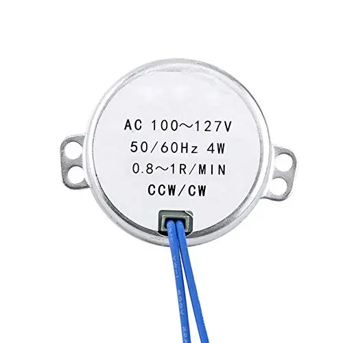 FTVOGUE AC 100-127V 4W Synchronous Motor 50 60Hz CCW CW Geared Motor for Electric Fan, Heater, Handicrafts[0.8-1RPM],Dedicated Motor