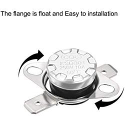 uxcell KSD301 Thermostat 60°C/140°F 10A Normally Open N.O Adjust Snap Disc Temperature Switch 2pcs