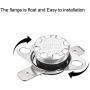uxcell KSD301 Thermostat 60°C/140°F 10A Normally Open N.O Adjust Snap Disc Temperature Switch 2pcs