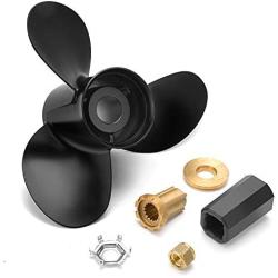 Qiclear 13 1/4 x17 | 48-77344A45 Upgrade OEM Aluminum Outboard Propeller fit Mercury Motos 60 75 90 100 115 hp,15 Spline Tooth. Hub Kits Included,13.25 x 17 p, RH