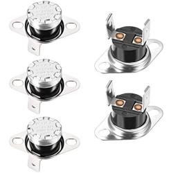 uxcell KSD301 Thermostat 120°C/248°F 10A Normally Closed N.C Adjust Snap Disc Temperature Switch for Microwave Oven Coffee Maker 5pcs