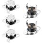 uxcell KSD301 Thermostat 120°C/248°F 10A Normally Closed N.C Adjust Snap Disc Temperature Switch for Microwave Oven Coffee Maker 5pcs