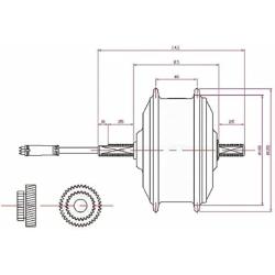 L-faster 24V36V Electric Bike Brushless Gear Motor with Controller 83mm Width High-Speed Hub Motor Light Bicycle Spoke Motor Control Unit