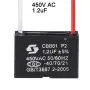 uxcell Ceiling Fan Capacitor CBB61 1.2uF 450V AC 2 Wires Metallized Polypropylene Film Capacitor 38x26x15mm for Electric Fan Pump Motor Generator