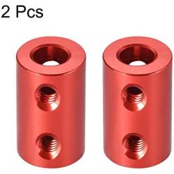 uxcell 6mm to 6mm Bore Rigid Coupling Set Screw L20XD12 Aluminum Alloy,Shaft Coupler Connector,Motor Accessories,Red,2pcs