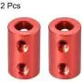 uxcell 6mm to 6mm Bore Rigid Coupling Set Screw L20XD12 Aluminum Alloy,Shaft Coupler Connector,Motor Accessories,Red,2pcs