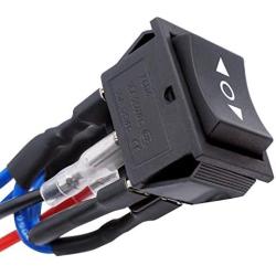 TWTADE Momentary Polarity Reverse Switch DC 12V 10A Motor Control 6 Pin 3 Position (ON)-Off-(ON) AC 110V-220V Black Boat Rocker Toggle Switch With Wire KCD2-223-JT