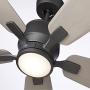 Luminance Kathy Ireland Home Ion Eco LED Ceiling Fan with DC Motor | Hanging Fixture with Dimmable Light Kit, Wall Control, and Downrod Mount | Customizable Size – Blades Sold Separately, Graphite