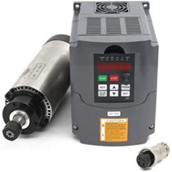 RATTMMOTOR CNC Spindle Motor Kit 1.5KW 220V Air Cooled Spindle Motor ER11 φ65mm 24000RPM 8A 400HZ+1.5KW 220V VFD Inverter Variable Frequency Drive Converter Controller for CNC Router Machine