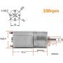 DC 12V Electric Gear Motor Speed Reduction Motor High Torque Speed Reduction Gear Motor 20mm Outer Diameter for RC Car Robot Model DIY Engine Toys (100RPM)