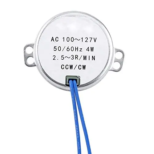 Synchronous Motor,1pc AC 100-127V 4W Synchronous Motor 50/60Hz CCW/CW Geared Motor(2.5-3RPM)