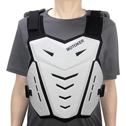 MOTOKER Adult Youth Motocross Chest Protector Riding Armor Vest Dirt Bike Back Protector Motorcycle Racing (White)