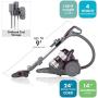 Kenmore Friendly Lightweight Bagless Compact Canister Vacuum with Pet Powermate, HEPA, Extended Telescoping Wand, Retractable Cord and 2 Cleaning Tools, Motor Power, Purple