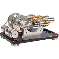 Sunnytech Hot Air Stirling Engine Motor Generator Education Toy Electricity M16-22-D