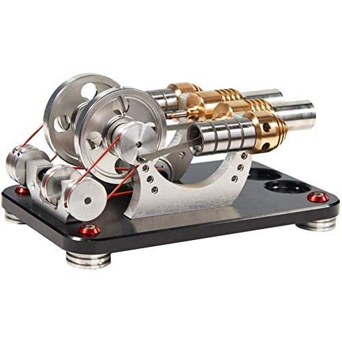 Sunnytech Hot Air Stirling Engine Motor Generator Education Toy Electricity M16-22-D