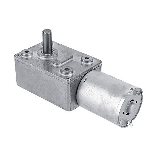 DC 12V Electric Drive Motor, Reduction Electric Motor, Reversible High Torque Worm Geared Motor(6RPM)(Silver)