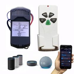 Universal Smart WiFi Ceiling Fan Remote Control Kit, Compatible with Alexa, Google Assistant and Smart Life App, No Hub Required 53T KIT WiFi DIMMER